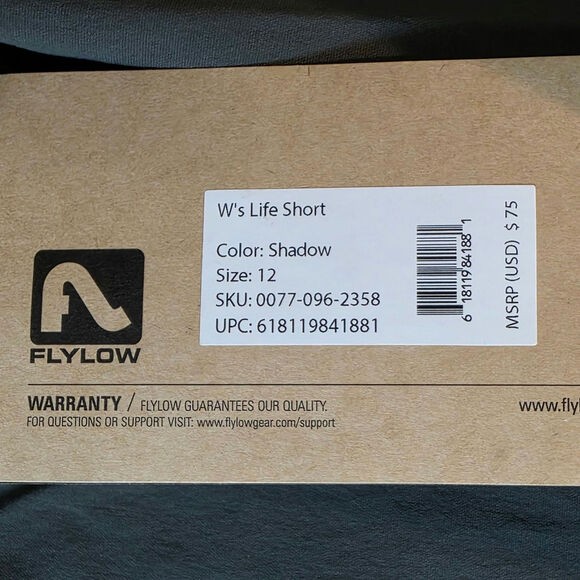 Flylow Life Short Womens Sz 12 Green Gray UPF 50+ Hiking Activewear Stretch $75 - Picture 13 of 16